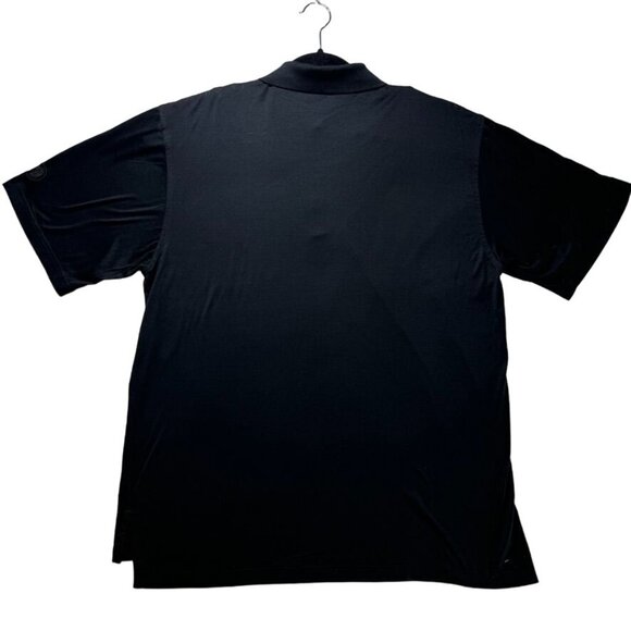 Peter Millar Black Polo Shirt M Cotton Short Sleeve Golf Casual - Picture 3 of 8